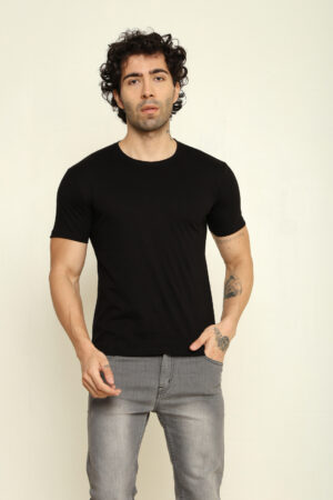 Absqura Solid Men Black T-Shirt