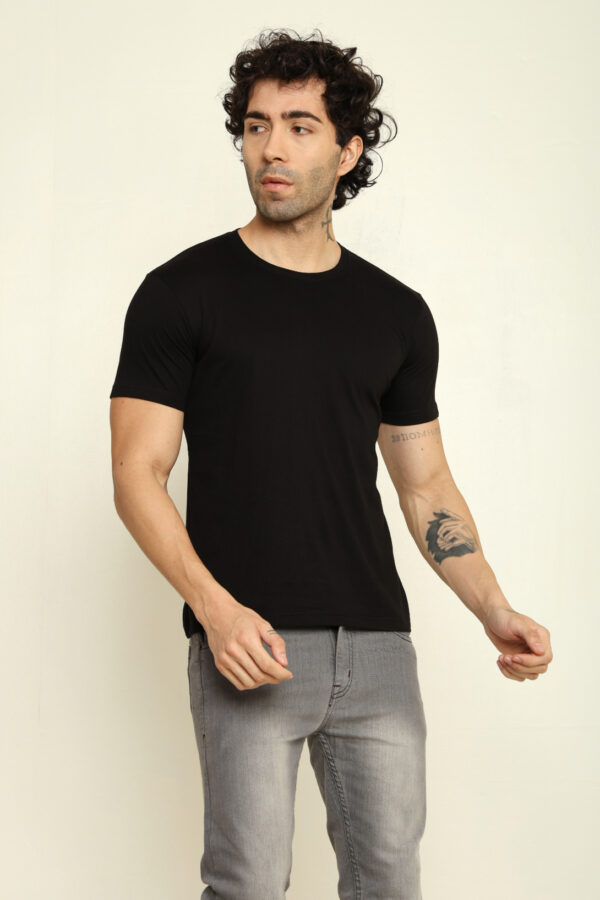 Absqura Solid Men Black T-Shirt