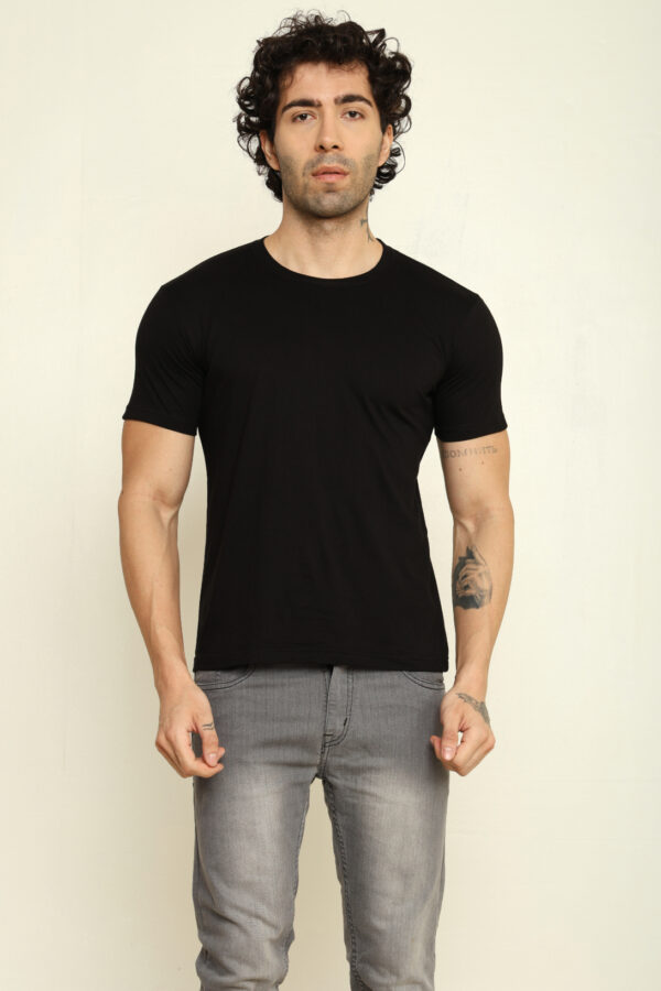 Absqura Solid Men Black T-Shirt