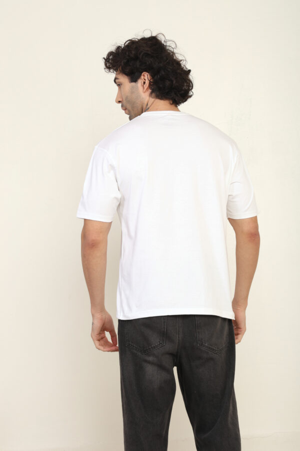 Absqura Solid Oversized White T-Shirt