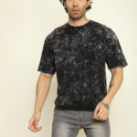 absqura-men-acid-wash-solid-oversized-black-t-shirt