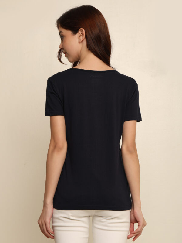 Absqura Solid Women Black T-Shirt
