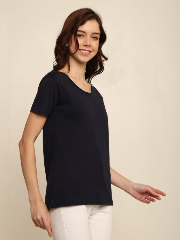 Absqura Solid Women Black T-Shirt