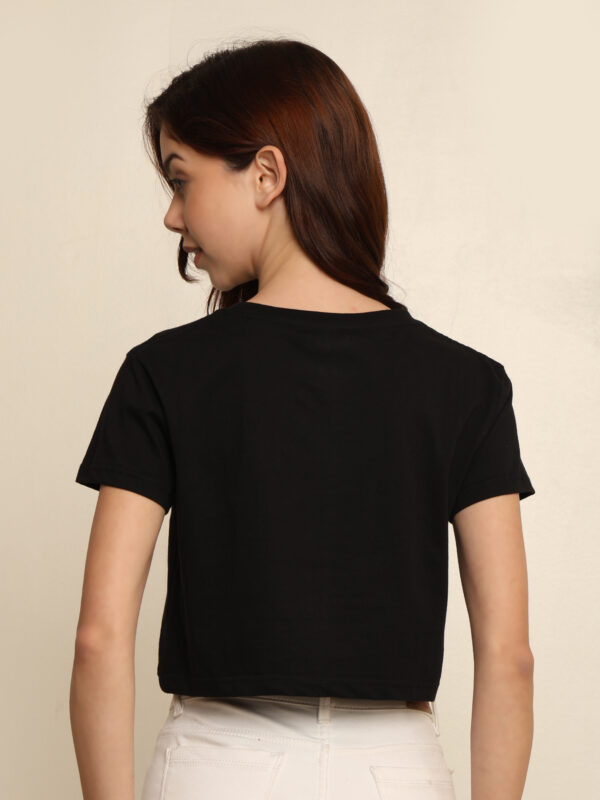Absqura Solid Women Black Crop Top