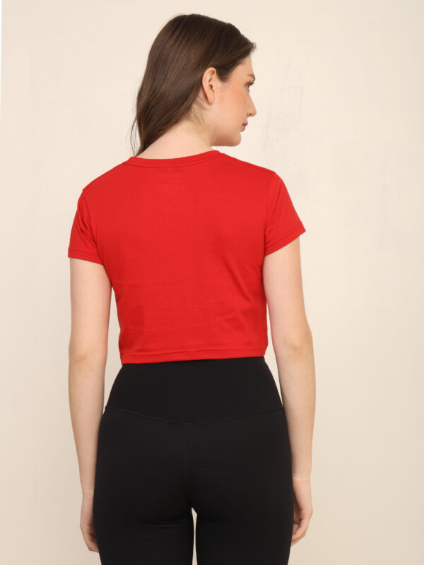 Absqura Solid Women Red Crop Top