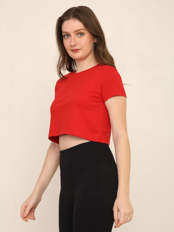 Absqura Solid Women Red Crop Top