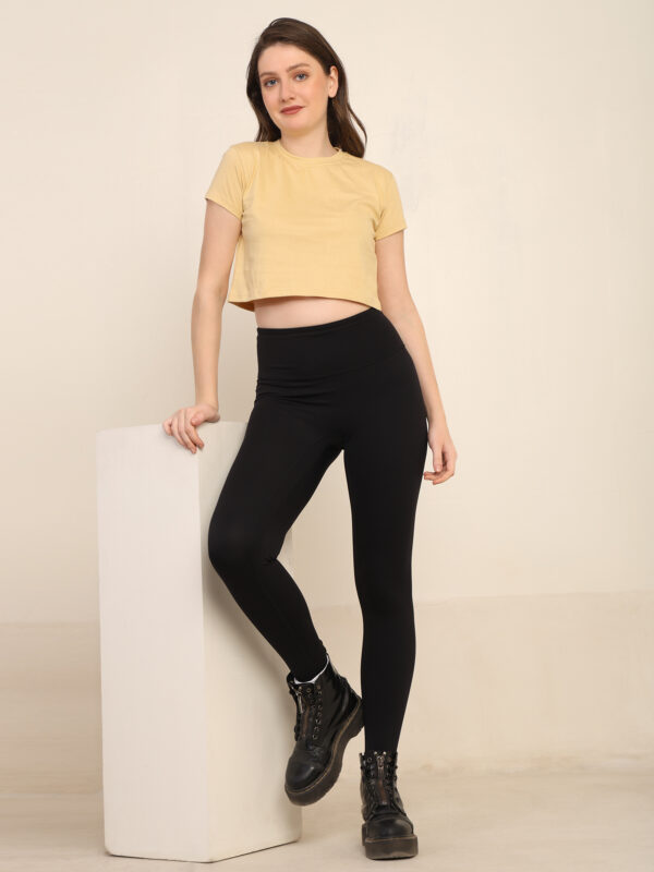Absqura Solid Women Beige Crop Top