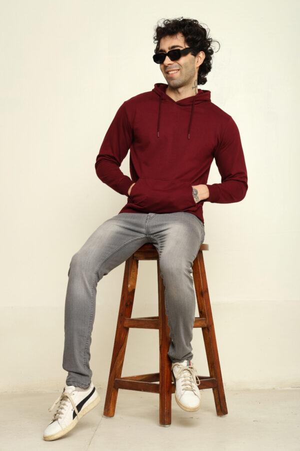 Absqura Hooded Maroon Sweatshirt