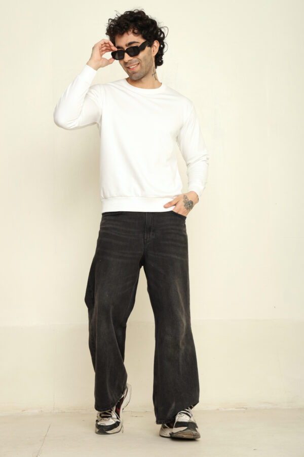 Absqura Solid Sweatshirt White