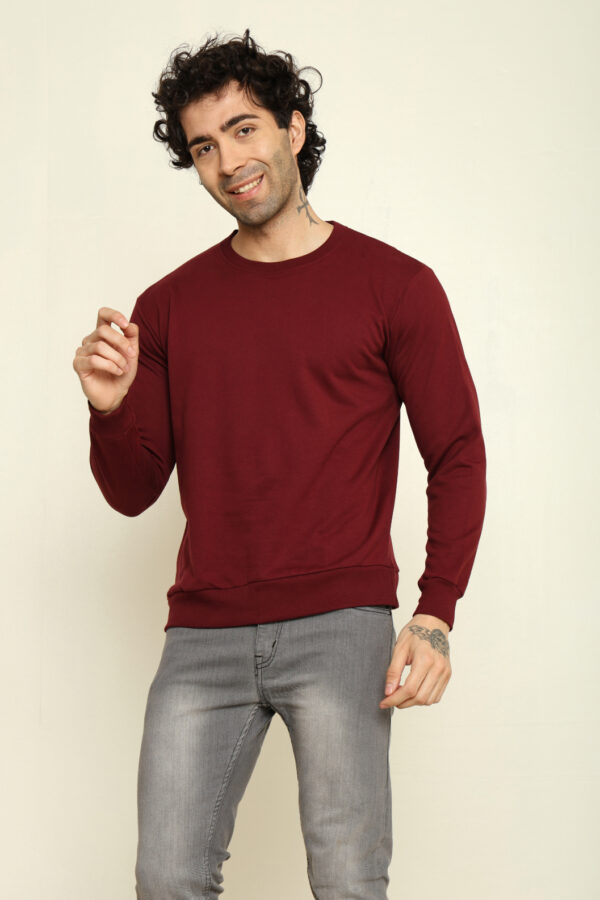 Absqura Solid Sweatshirt Maroon