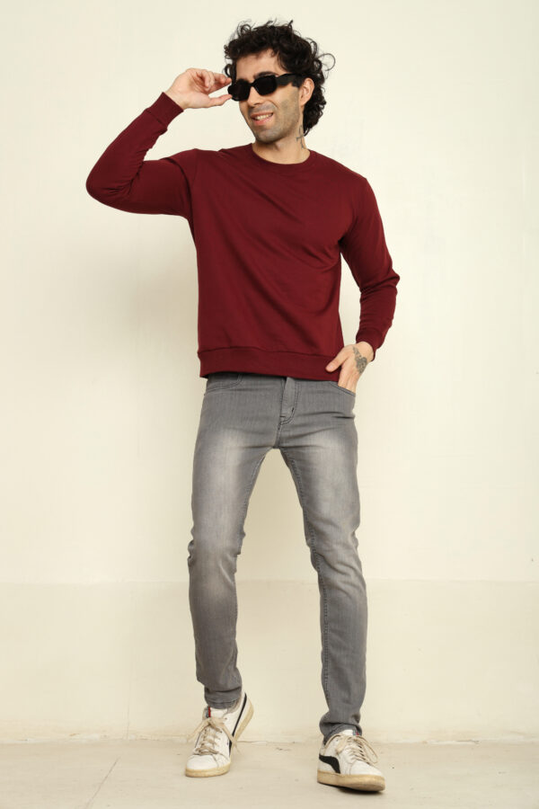 Absqura Solid Sweatshirt Maroon