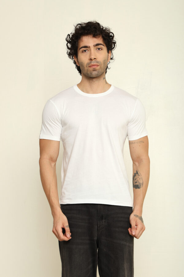 Absqura Solid Men White T-Shirt