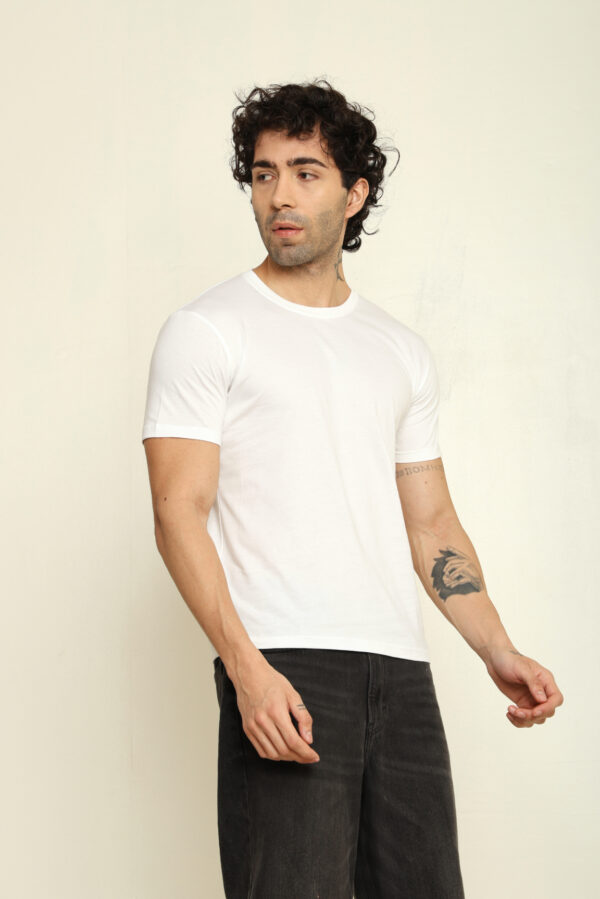 Absqura Solid Men White T-Shirt