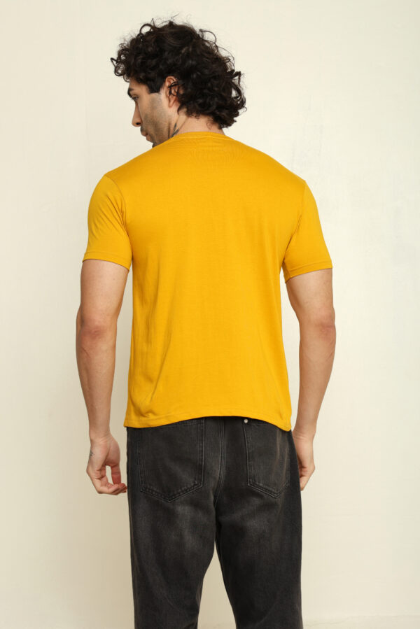 Absqura Solid Men Mustard Yellow T-Shirt