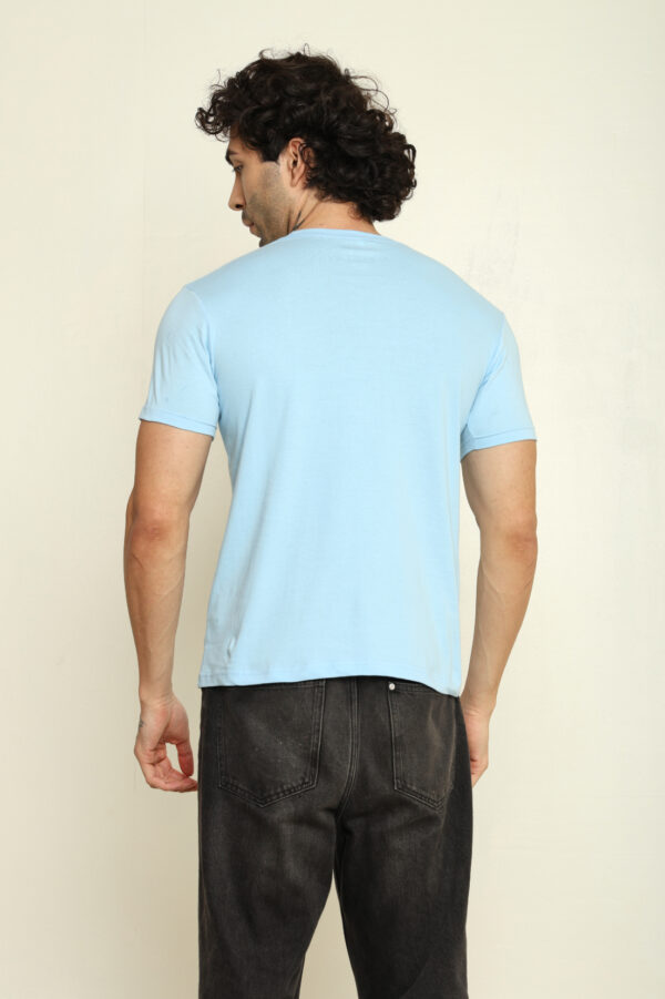 Absqura Solid Men Baby Blue T-Shirt