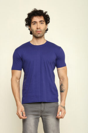 Absqura Solid Men Royal Blue T-Shirt