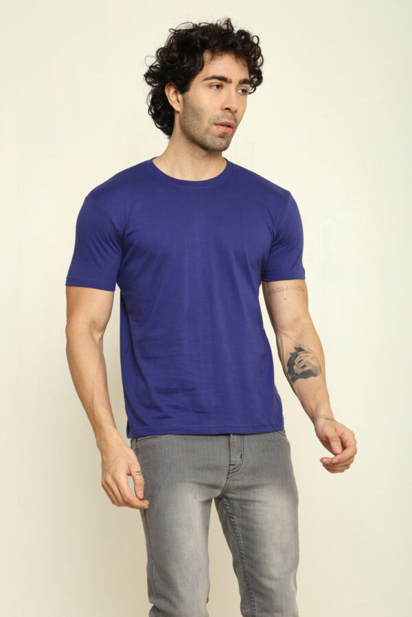 Absqura Solid Men Royal Blue T-Shirt
