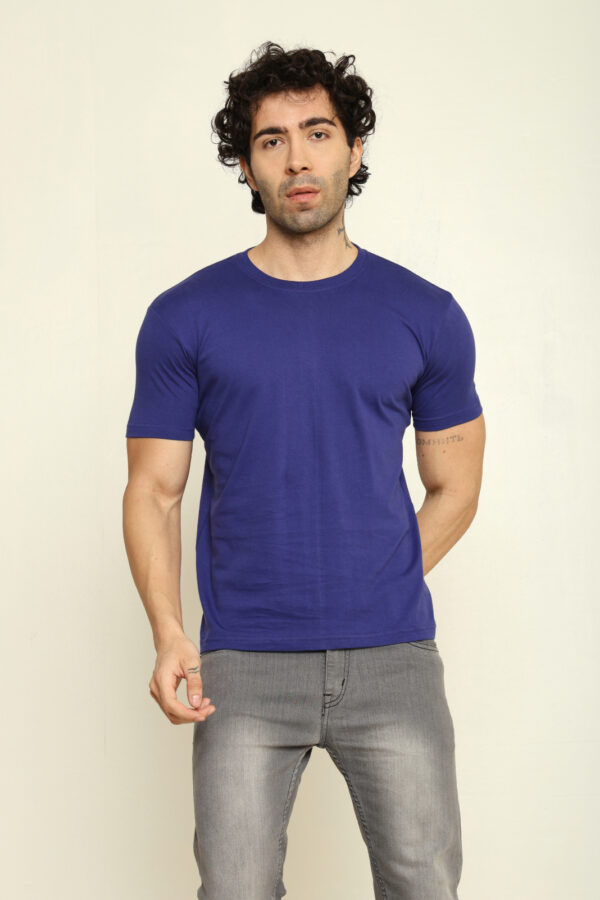 Absqura Solid Men Royal Blue T-Shirt