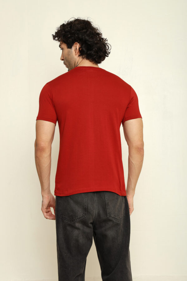 Absqura Solid Men Brick Red T-Shirt