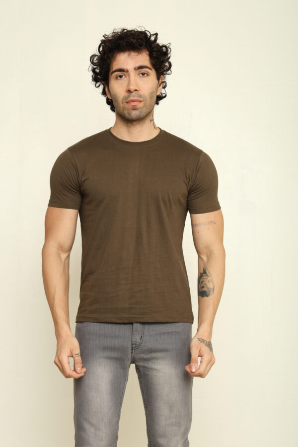 Absqura Solid Men Olive Green T-Shirt