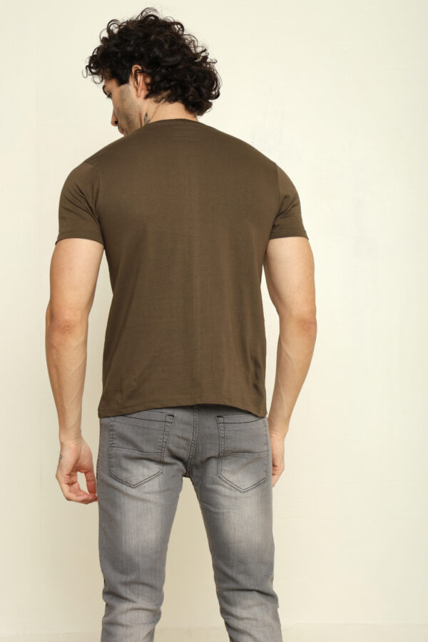 Absqura Solid Men Olive Green T-Shirt
