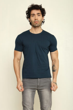 Absqura Solid Men Petrol Blue T-Shirt