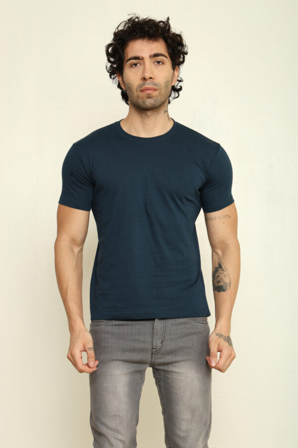 Absqura Solid Men Petrol Blue T-Shirt