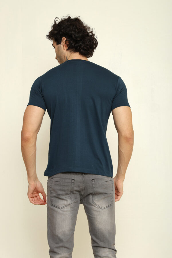 Absqura Solid Men Petrol Blue T-Shirt