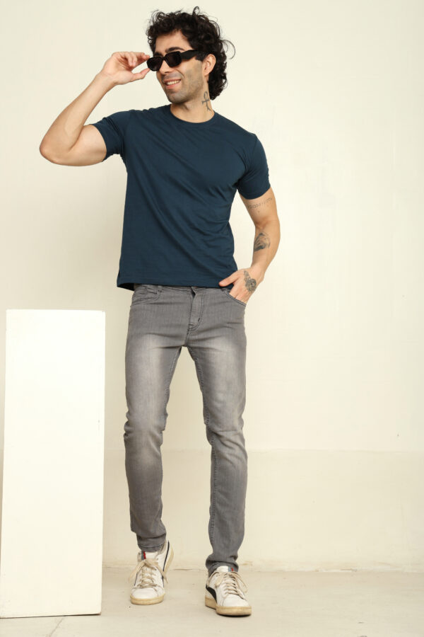 Absqura Solid Men Petrol Blue T-Shirt