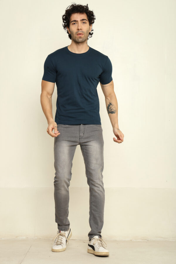 Absqura Solid Men Petrol Blue T-Shirt