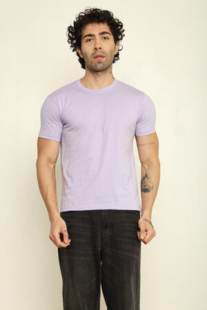 Absqura Solid Men Lavender T-Shirt