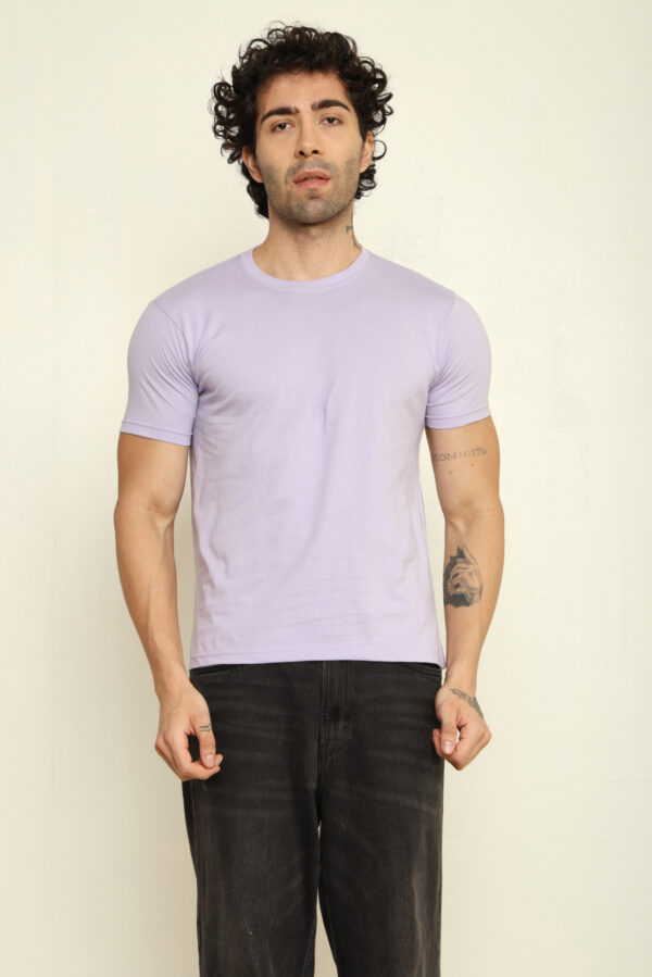 Absqura Solid Men Lavender T-Shirt