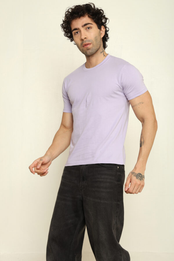Absqura Solid Men Lavender T-Shirt