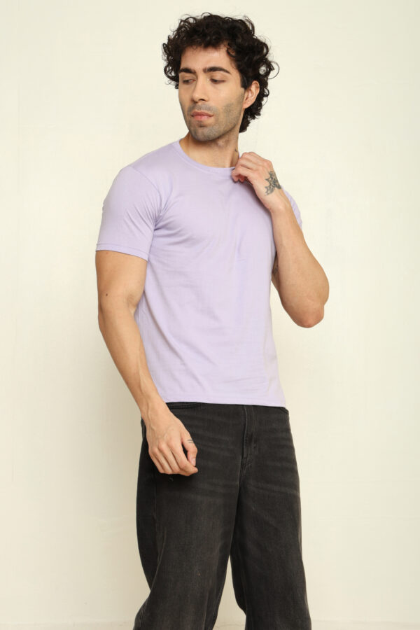 Absqura Solid Men Lavender T-Shirt