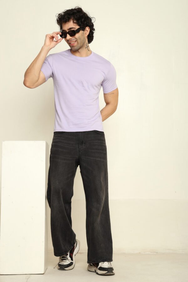 Absqura Solid Men Lavender T-Shirt