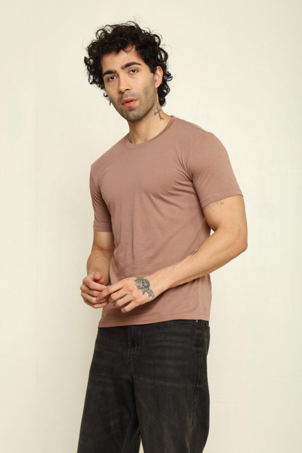 Absqura Solid Men Mushroom T-Shirt