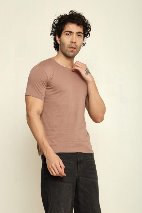 Absqura Solid Men Mushroom T-Shirt