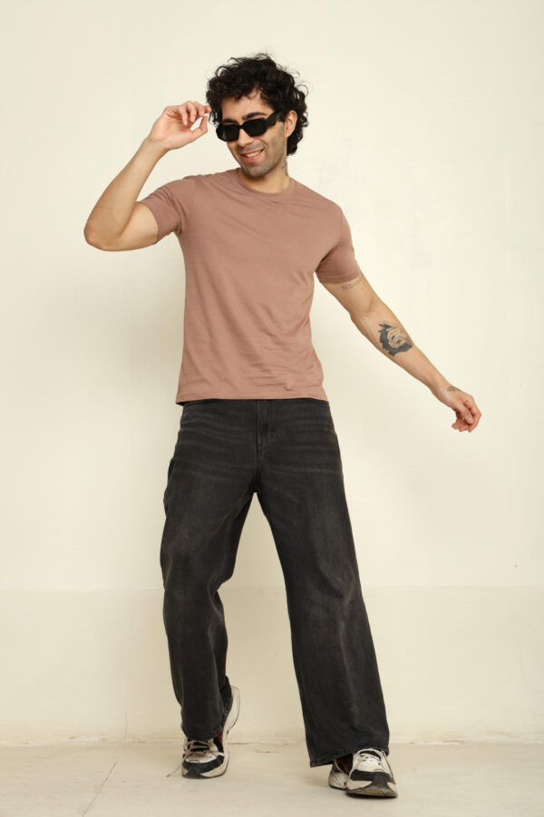 Absqura Solid Men Mushroom T-Shirt