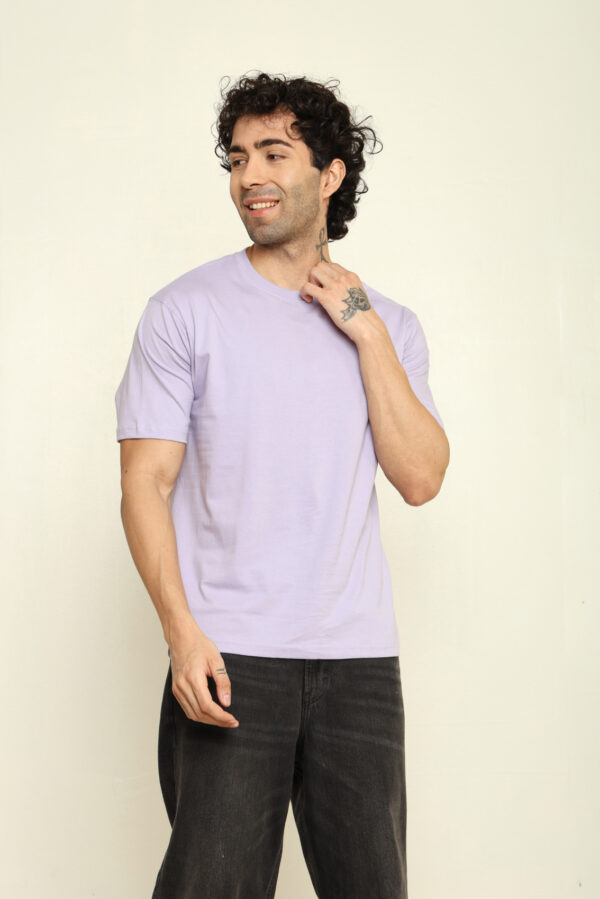 Absqura Solid Oversized Lavender T-Shirt