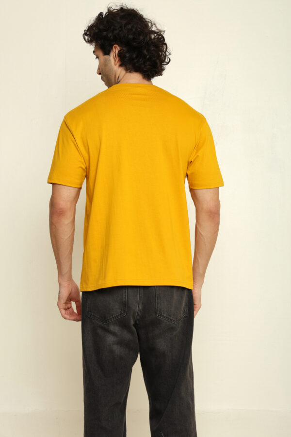 Absqura Solid Oversized Mustard Yellow T-Shirt
