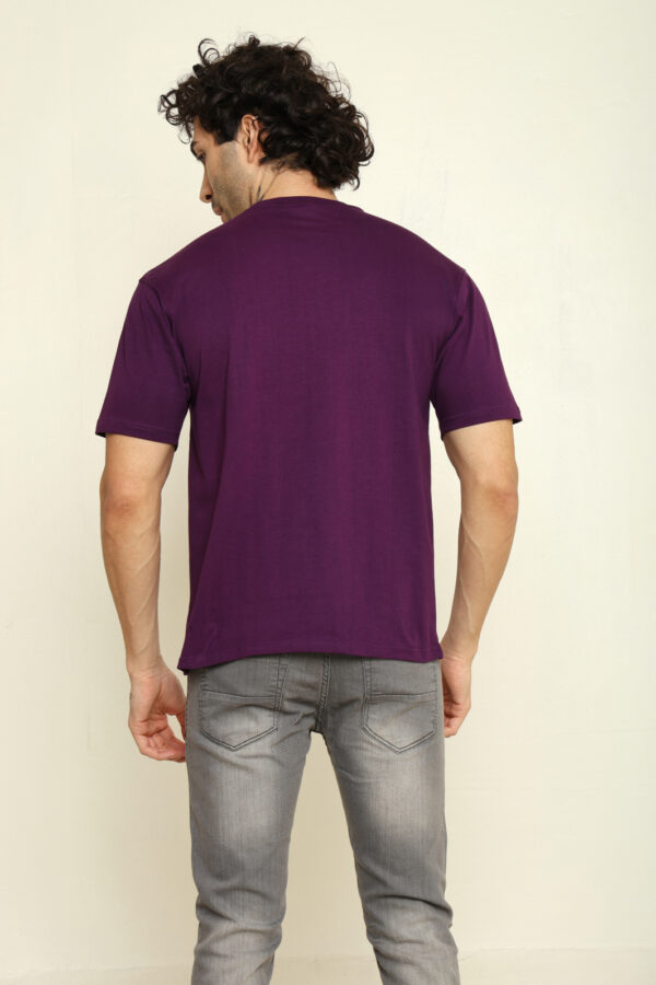 Absqura Solid Oversized Purple T-Shirt
