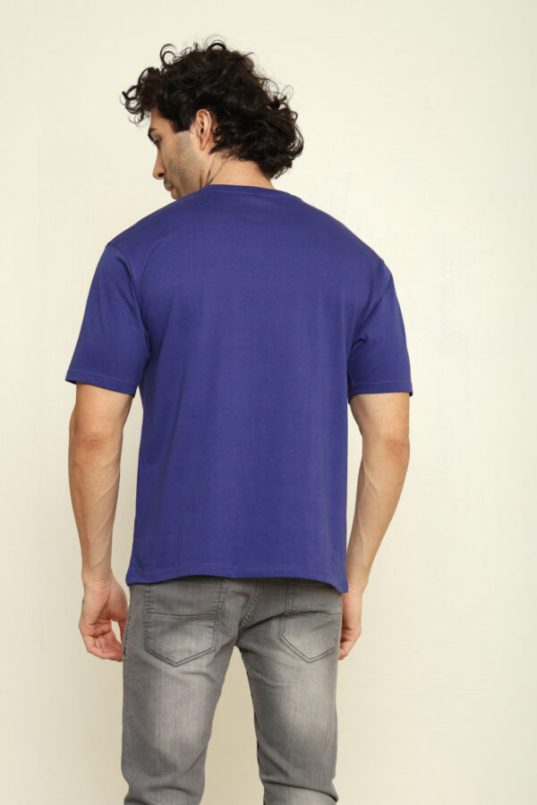Absqura Solid Oversized Royal Blue T-Shirt