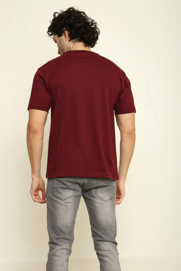 Absqura Solid Oversized Maroon T-Shirt
