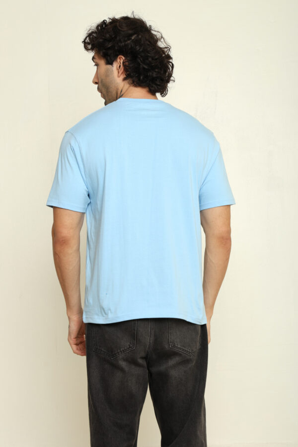 Absqura Solid Oversized Baby Blue T-Shirt