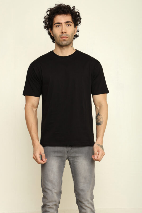 Absqura Solid Men Oversized Black T-Shirt