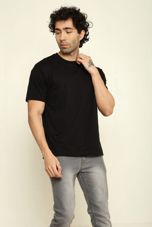 Absqura Solid Men Oversized Black T-Shirt