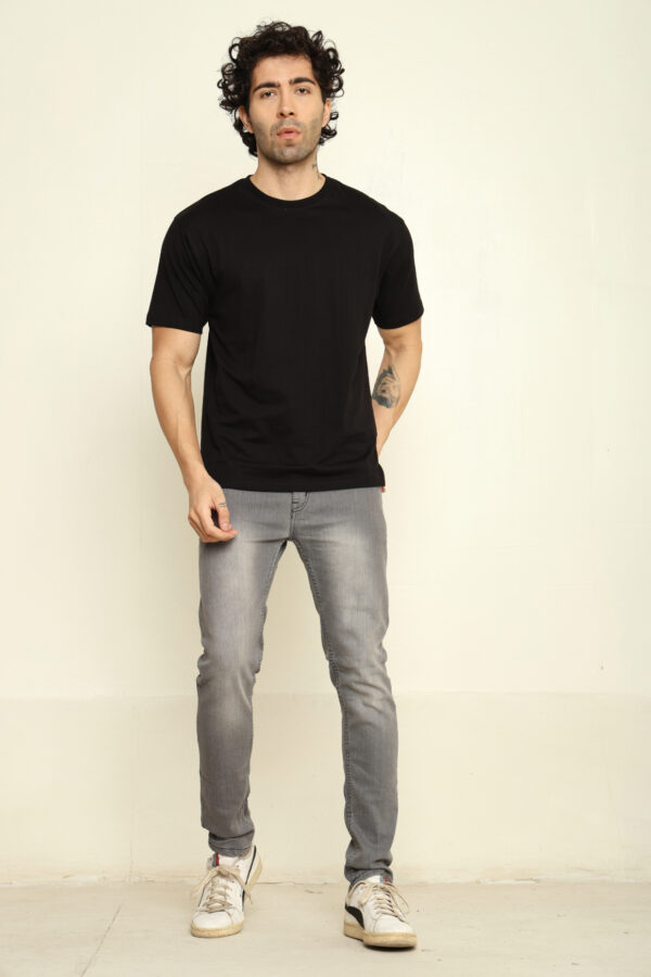 Absqura Solid Men Oversized Black T-Shirt