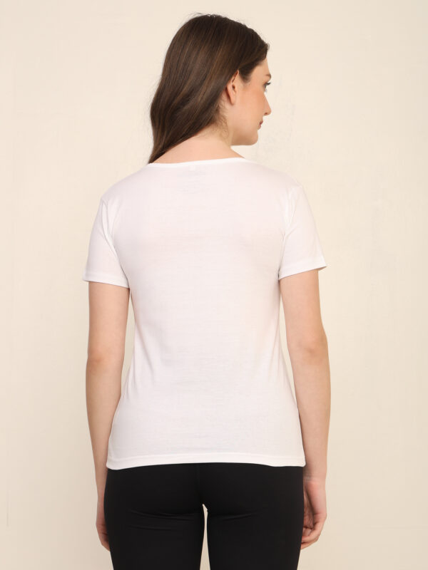 Absqura Solid Women White T-Shirt