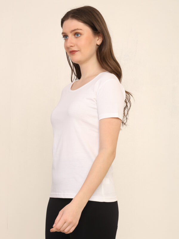 Absqura Solid Women White T-Shirt