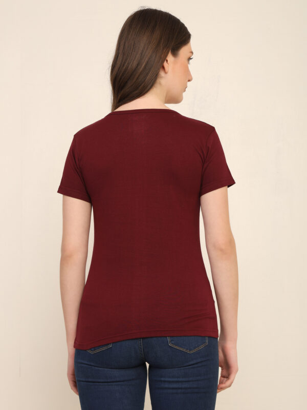 Absqura Solid Women Maroon T-Shirt